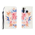 For Galaxy A21 3D Colored Drawing Horizontal Flip Leather Case with Holder & Card Slot & Wallet(Sun Flower)