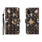 For Galaxy A41 3D Colored Drawing Horizontal Flip Leather Case with Holder & Card Slot & Wallet(Black Butterfly)