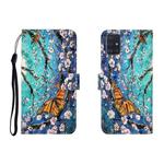 For Galaxy A51 3D Colored Drawing Horizontal Flip Leather Case with Holder & Card Slot & Wallet(Purple Butterfly)