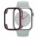 Tempered Glass Film PC Watch Case For Apple Watch Series 9 / 8 / 7 45mm(Wine Red)