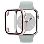 Tempered Glass Film PC Watch Case For Apple Watch Series 9 / 8 / 7 45mm(Rose Gold)