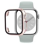 Tempered Glass Film PC Watch Case For Apple Watch Series 9 / 8 / 7 41mm(Rose Gold)