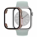 Tempered Glass Film PC Watch Case For Apple Watch Series 9 / 8 / 7 41mm(Brown)