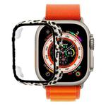 Tempered Glass Film PC Watch Case For Apple Watch Ultra 49mm(Leopard Print)