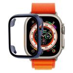 Tempered Glass Film PC Watch Case For Apple Watch Ultra 49mm(Midnight Blue)
