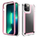 For iPhone 13 Pro Max Shockproof Space Phone Case (Pink White)