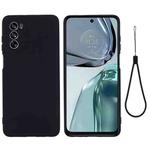 For Motorola Moto G62 5G Pure Color Liquid Silicone Shockproof Full Coverage Phone Case(Black)