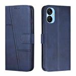 For Tecno Camon 19 Neo Stitching Calf Texture Buckle Leather Phone Case(Blue)