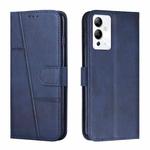 For Infinix Note 12 5G / 12 Pro Stitching Calf Texture Buckle Leather Phone Case(Blue)