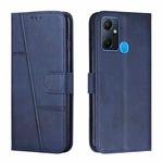 For Infinix Smart 6 Plus Stitching Calf Texture Buckle Leather Phone Case(Blue)