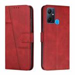 For Infinix Smart 6 Plus Stitching Calf Texture Buckle Leather Phone Case(Red)