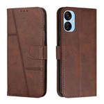 For Tecno Spark 9T Stitching Calf Texture Buckle Leather Phone Case(Brown)