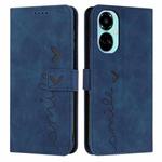 For Tecno Camon 19 Skin Feel Heart Pattern Leather Phone Case(Blue)