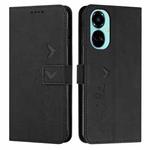 For Tecno Camon 19 Skin Feel Heart Pattern Leather Phone Case(Black)