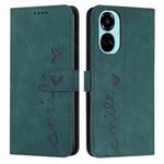 For Tecno Camon 19 Skin Feel Heart Pattern Leather Phone Case(Green)