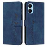 For Tecno Camon 19 Neo Skin Feel Heart Pattern Leather Phone Case(Blue)