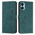 For Tecno Spark 9 Pro Skin Feel Heart Pattern Leather Phone Case(Green)