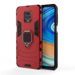 For Xiaomi Redmi Note 9 Pro Max Shockproof PC + TPU Protective Case with Magnetic Ring Holder(Red)