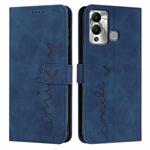 For Infinix Hot 12 Play Skin Feel Heart Pattern Leather Phone Case(Blue)