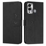 For Infinix Hot 12 Play Skin Feel Heart Pattern Leather Phone Case(Black)