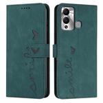 For Infinix Hot 12 Play Skin Feel Heart Pattern Leather Phone Case(Green)