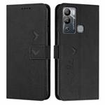 For Infinix Hot 12i Skin Feel Heart Pattern Leather Phone Case(Black)