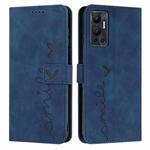 For Infinix Hot 12 Skin Feel Heart Pattern Leather Phone Case(Blue)