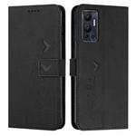 For Infinix Hot 12 Skin Feel Heart Pattern Leather Phone Case(Black)