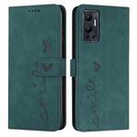 For Infinix Hot 12 Skin Feel Heart Pattern Leather Phone Case(Green)