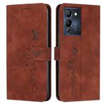 For Infinix Note 12 G96 Skin Feel Heart Pattern Leather Phone Case(Brown)