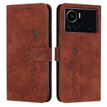 For Infinix Note 12 VIP Skin Feel Heart Pattern Leather Phone Case(Brown)