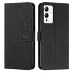 For Infinix Note 12i Skin Feel Heart Pattern Leather Phone Case(Black)