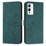 For Infinix Note 12i Skin Feel Heart Pattern Leather Phone Case(Green)