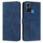 For Infinix Smart 6 Plus India Skin Feel Heart Pattern Leather Phone Case(Blue)