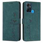 For Infinix Smart 6 Plus India Skin Feel Heart Pattern Leather Phone Case(Green)