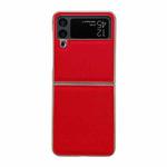 For Samsung Galaxy Z Flip4 5G Genuine Leather Luolai Series Nano Electroplating Phone Case(Red)