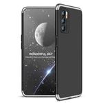 For OPPO A16 GKK Three Stage Splicing Full Coverage PC Phone Case(Black Silver)