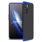 For OPPO A16 GKK Three Stage Splicing Full Coverage PC Phone Case(Black Blue)
