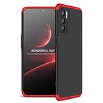 For OPPO A16 GKK Three Stage Splicing Full Coverage PC Phone Case(Black Red)