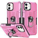 For iPhone 11 Ring Holder Armor Hybrid Phone Case (Pink)