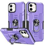 For iPhone 11 Ring Holder Armor Hybrid Phone Case (Purple)