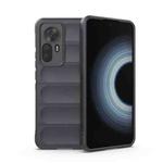 For Xiaomi Redmi K50 Ultra / Xiaomi 12T Magic Shield TPU + Flannel Phone Case(Dark Grey)