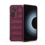For Xiaomi Redmi K50 Ultra / Xiaomi 12T Magic Shield TPU + Flannel Phone Case(Wine Red)