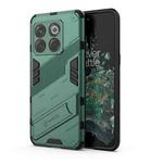 For OnePlus 10T 5G Punk Armor PC + TPU Phone Case with Holder(Green)