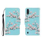 For Galaxy A01 Colored Drawing Horizontal Flip Leather Case with Holder & Card Slot & Wallet(Magnolia)