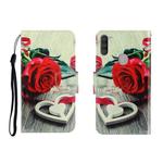 For OPPO A11 Colored Drawing Horizontal Flip Leather Case with Holder & Card Slot & Wallet(Red rose)