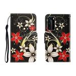 For Huawei P40 Pro Colored Drawing Horizontal Flip Leather Case with Holder & Card Slot & Wallet(Safflower)