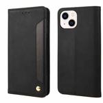 For iPhone 14 Skin Feel Splicing Leather Phone Case (Black)