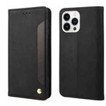 For iPhone 14 Pro Max Skin Feel Splicing Leather Phone Case (Black)