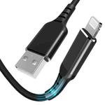 MFI Certified USB to 8 Pin 2.4A Charging Data Cable, Length:1m(Black)